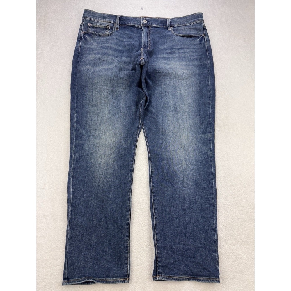 Lucky Brand Jeans Men 42x30 Blue 410 Athletic Straight Distress Whiskered Denim